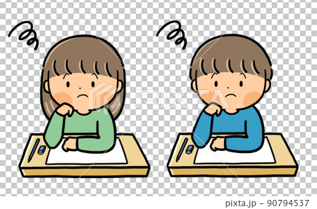 授業を受ける 小学生の男の子と女の子 イラスト素材 授業を受ける 小学生の男の子と女の子 イラスト素材 90794537