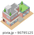 3Dイラストによる一戸建て住宅のイメージ 90795125