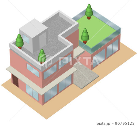 3Dイラストによる一戸建て住宅のイメージ 90795125