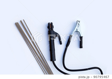 Welding electrodes on a white background 90795467