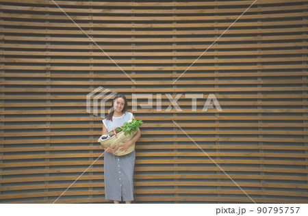 concept of zero waste shopping with copy space concept of zero waste shopping with copy space 90795757