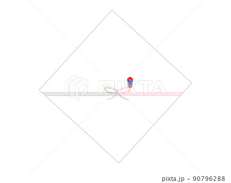 のし 背景透過 包装紙 テンプレート イラスト 慶事 結婚、出産、お中元 、お歳暮、祝儀袋 90796288