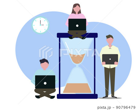 仕事をする男女 背景透過 時間 納期 ビジネス パソコン チームワーク 砂時計 イラスト 仕事をする男女 背景透過 時間 納期 ビジネス パソコン チームワーク 砂時計 イラスト 90796479
