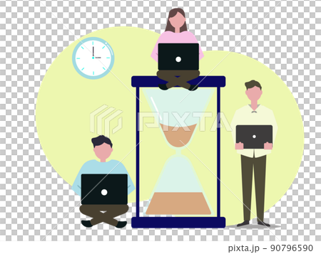 People who concentrate by the delivery date Background transparency time Delivery date Business PC Teamwork Hourglass Illustration People who concentrate by the delivery date Background transparency time Delivery date Business PC Teamwork Hourglass Illustration 90796590