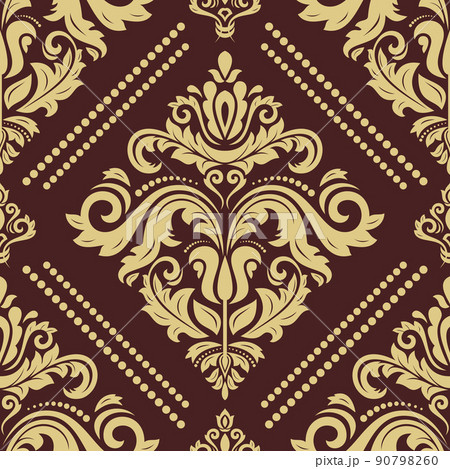 Classic Seamless Vector Fine Pattern With Arabesques 90798260
