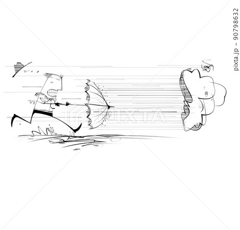 Man with Umbrella in Windy Sideways Rain Man with Umbrella in Windy Sideways Rain 90798632