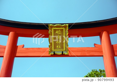 姫嶋神社の赤鳥居-6 90799493