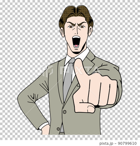 A businessman pointed to by American comics touch 90799610