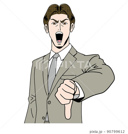 アメコミタッチの駄目出しするビジネスマン 90799612