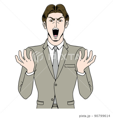 アメコミタッチの怒るビジネスマン 90799614