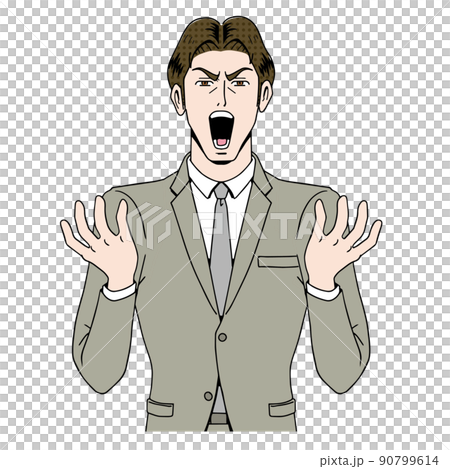 アメコミタッチの怒るビジネスマン 90799614