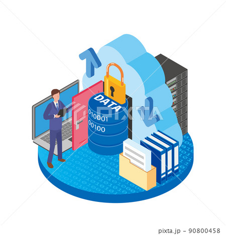 オンラインストレージのイメージイラスト 90800458