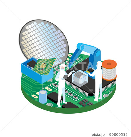 半導体産業のイメージイラスト 90800552