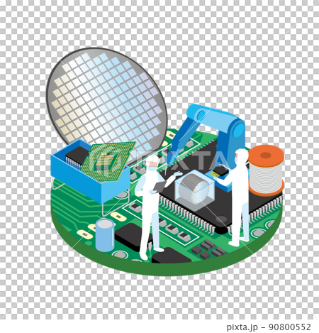 半導体産業のイメージイラスト 90800552