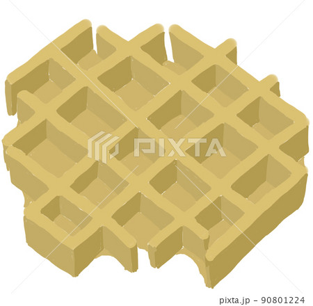 ワッフルの手書きイラスト 90801224