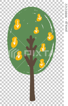シンプルでかわいい木のイラスト シンプルでかわいい木のイラスト 90801522