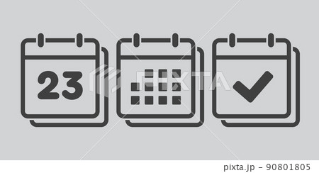 Vector icon page calendar number 23, genda, done 90801805