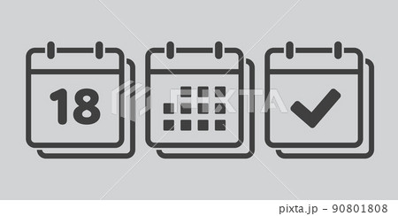 Vector icon page calendar number 18, genda, done 90801808