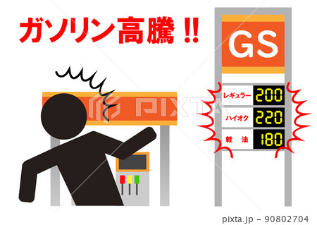 ガソリン価格の高騰に驚く人。 90802704