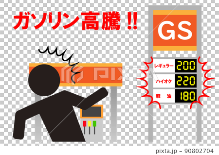 ガソリン価格の高騰に驚く人。 90802704