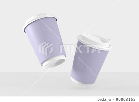 Purple paper coffee cups with closed plastic lids, packaging mockup. Blank disposable mugs for takeaway hot drinks isolated on white background. 3D render set for design containers of coffee shop Purple paper coffee cups with closed plastic lids, packaging mockup. Blank disposable mugs for takeaway hot drinks isolated on white background. 3D render set for design containers of coffee shop 90803165