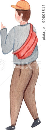 Farmer character in market watercolor icon png Farmer character in market watercolor icon png 90803312