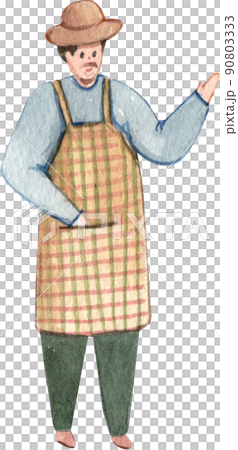 Farmer character in market watercolor icon png Farmer character in market watercolor icon png 90803333