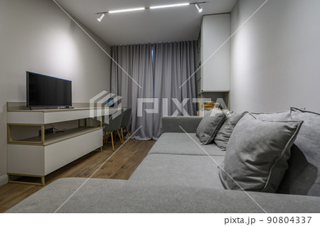 Grey luxury bedroom with elegant and modern details Grey luxury bedroom with elegant and modern details 90804337
