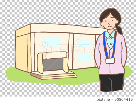 地域包括支援センターとケアマネジャーのイラスト 90804419