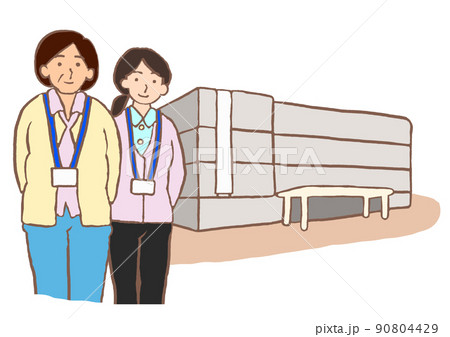 保健所と保健師のイラストのイラスト素材