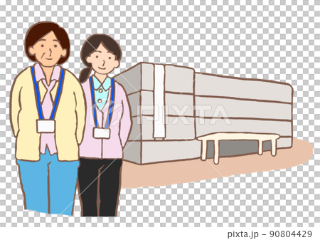 保健中心和公共衛生護士的插圖 90804429