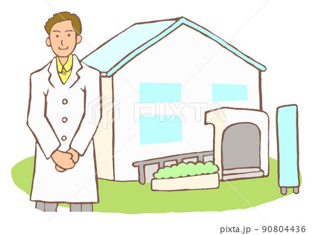男性の精神科医とメンタルクリニックのイラスト 90804436