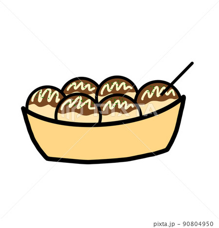 タコが入った美味しいやつ(たこ焼き)のイラスト 90804950