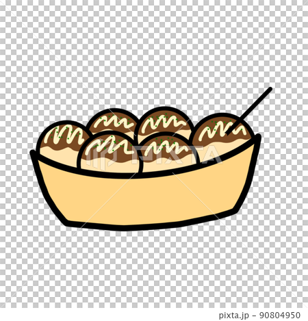 タコが入った美味しいやつ(たこ焼き)のイラスト 90804950
