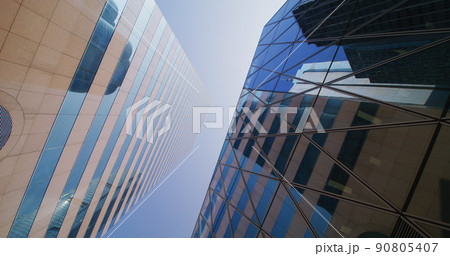 Office tower from below angle Office tower from below angle 90805407