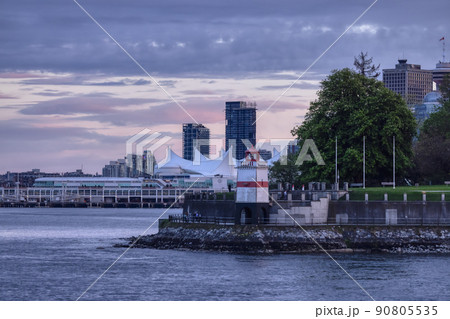 Brockton Point Lighthouse in Stanley Park, Downtown Vancouver, British Columbia, Canada 90805535