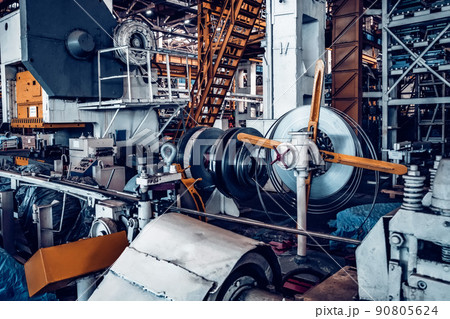 Close up of Industrial machine at factory close Close up of Industrial machine at factory close 90805624