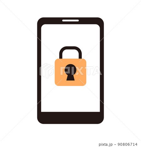 スマートフォンと南京錠 セキュリティ 90806714