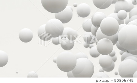 抽象的な白い背景。球、ボール、シャボン玉 90806749