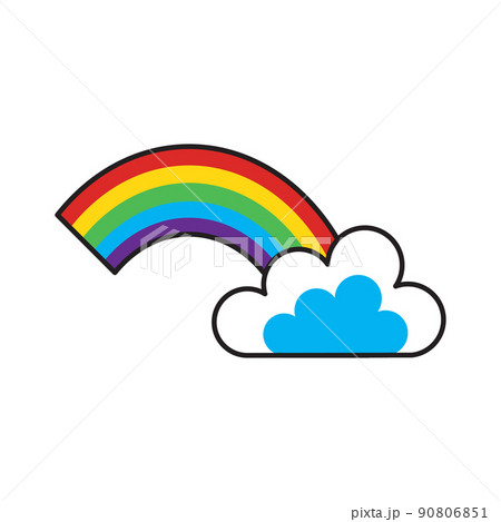 Vector cute rainbow and cloud illustration isolated on white background Vector cute rainbow and cloud illustration isolated on white background 90806851