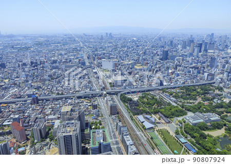 大阪の都市風景　天王寺～新今宮駅方面 90807924
