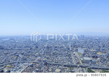 大阪の都市風景 阿倍野~大阪港方面 大阪の都市風景 阿倍野~大阪港方面 90807926