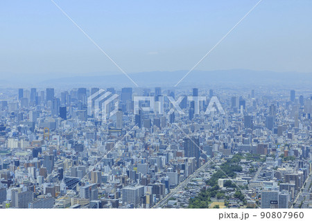 大阪の都市風景 あべのハルカス~梅田方面 大阪の都市風景 あべのハルカス~梅田方面 90807960
