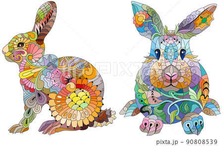 Set of images of rabbits for decoration Set of images of rabbits for decoration 90808539