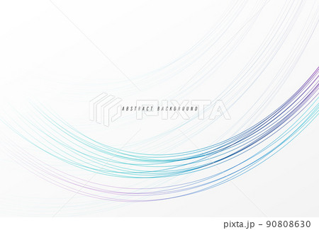 Abstract colorful curved lines on white background. Modern blue and purple gradient curve lines design elements. Smooth curved lines pattern. Minimalist style graphic. Vector illustration 90808630