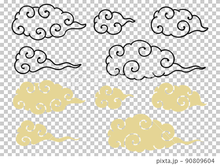 日式雲朵素材 90809604