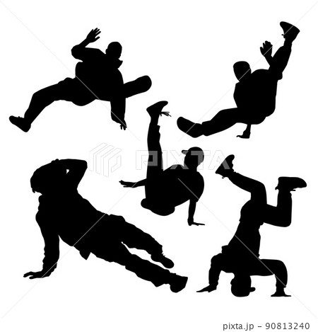 ブレイキンシルエットのイラスト素材