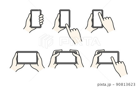 スマホ操作をしているイラスト スマホ操作をしているイラスト 90813623