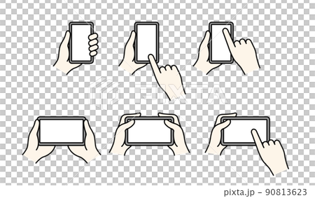 スマホ操作をしているイラスト スマホ操作をしているイラスト 90813623