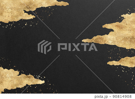 レトロな和風の金箔の雲海フレーム背景テクスチャ 90814908